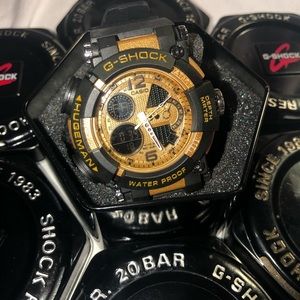 Gold Face G Shock (Black) Water Proof, Drop Proof